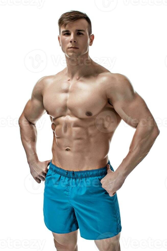 Image of muscle man posing in studio photo