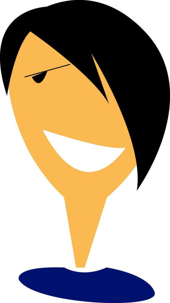 A boy smiling vector or color illustration