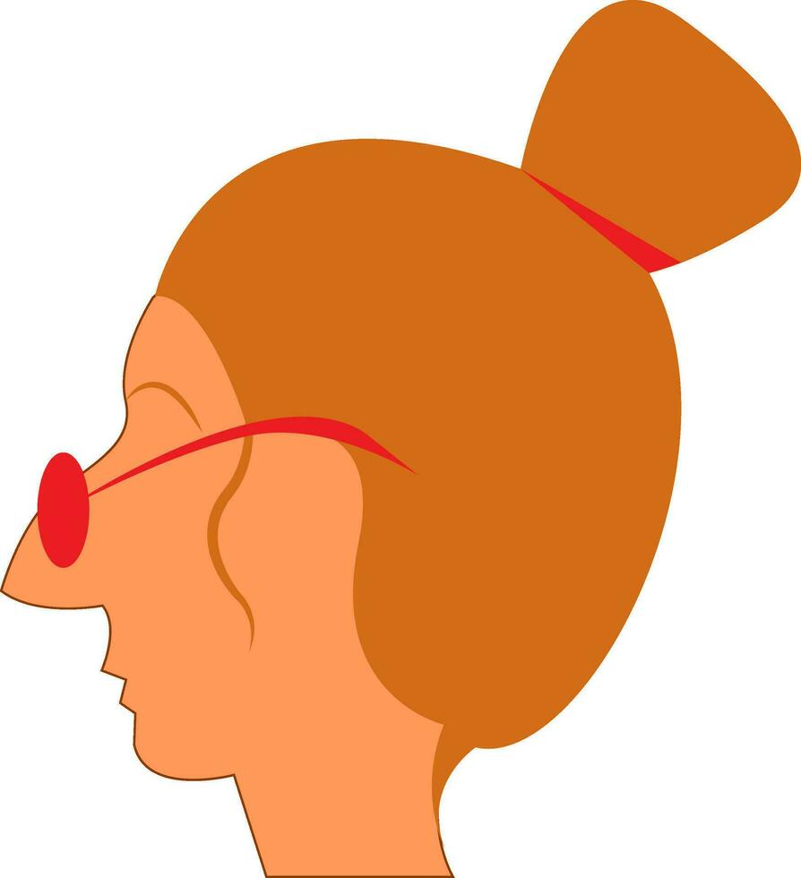 A lady with pointed nose vector or color illustration