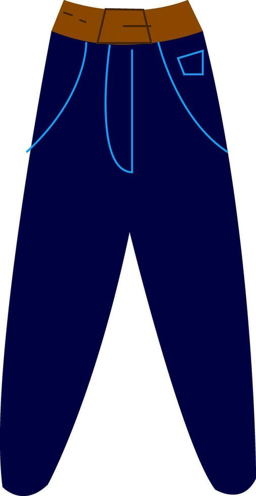 A jeans with large pockets vector or color illustration