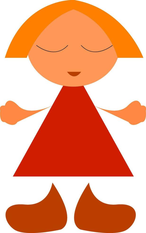 A doll with short hair vector or color illustration