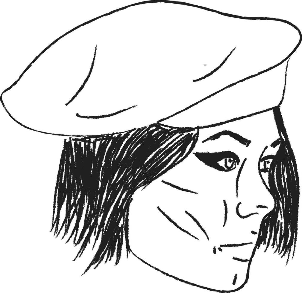 A person wearing beret vector or color illustration