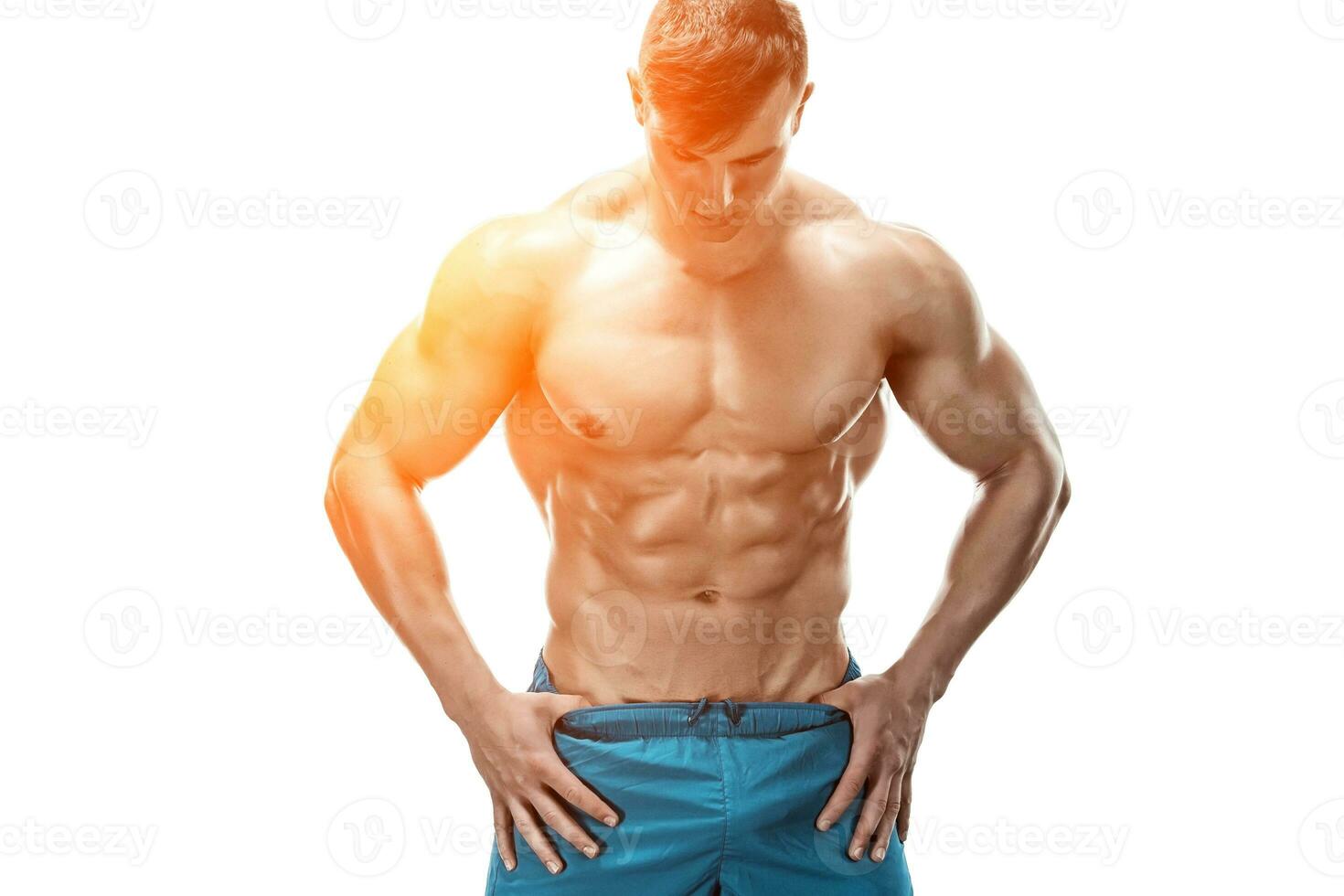 Image of muscle man posing in studio photo