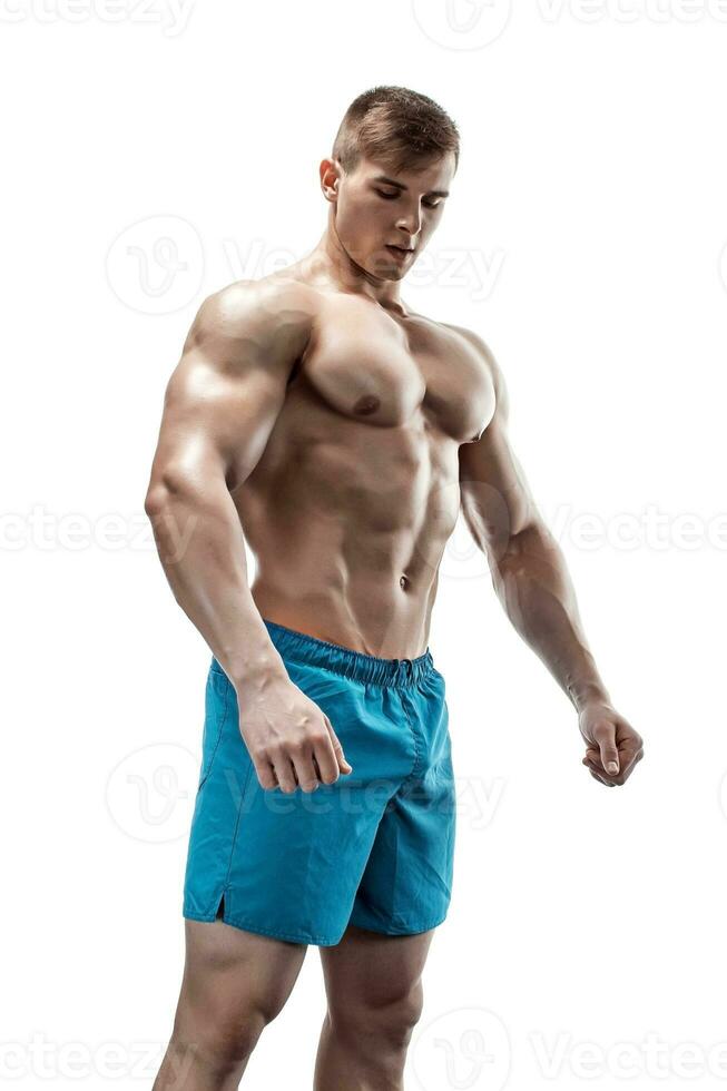 Image of muscle man posing in studio photo