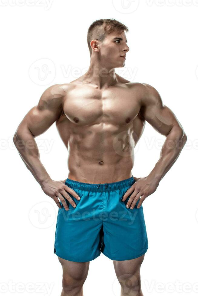 Image of muscle man posing in studio photo