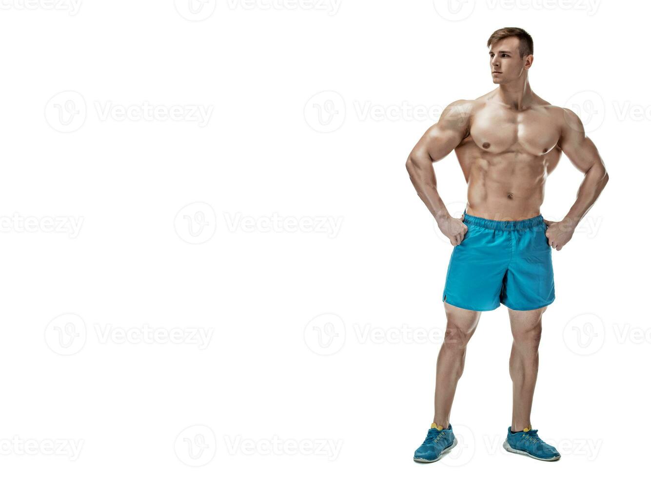 Image of muscle man posing in studio photo