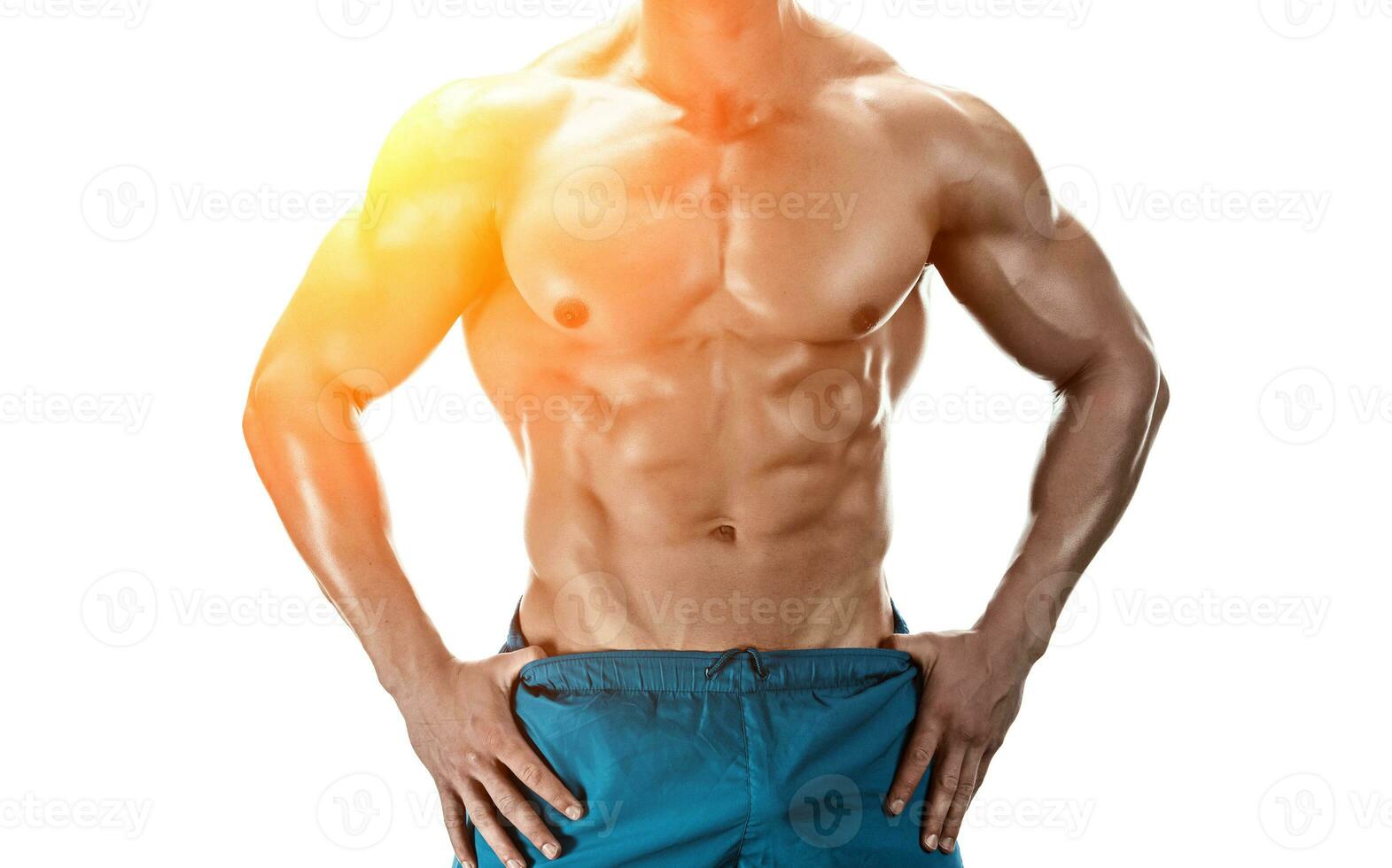 Image of muscle man posing in studio photo