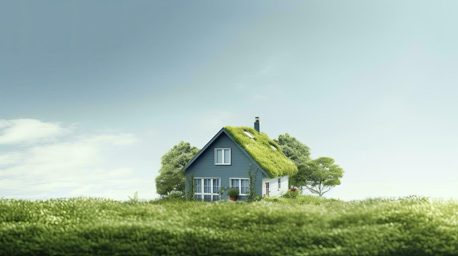 AI generated Green and environmentally friendly housing concept. AI Generated photo