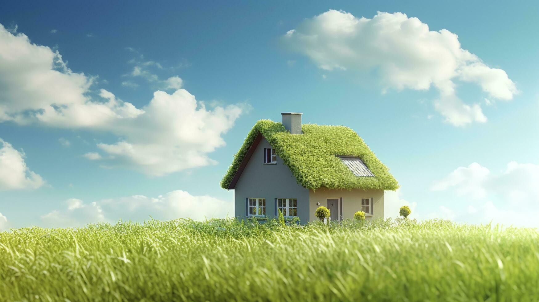 AI generated Green and environmentally friendly housing concept. AI Generated photo