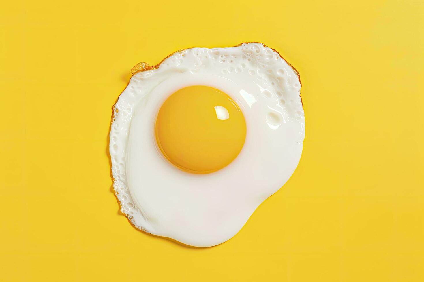 AI generated Fried egg on a yellow background. AI Generated photo