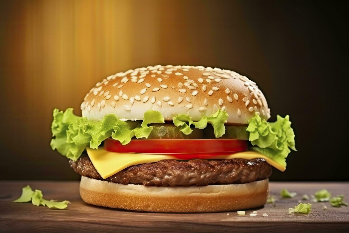 AI generated Best Hamburger Ever.  AI Generated photo