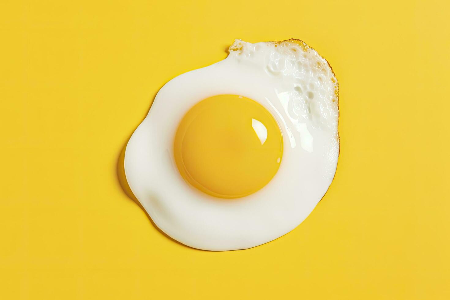 AI generated Fried egg on a yellow background. AI Generated photo