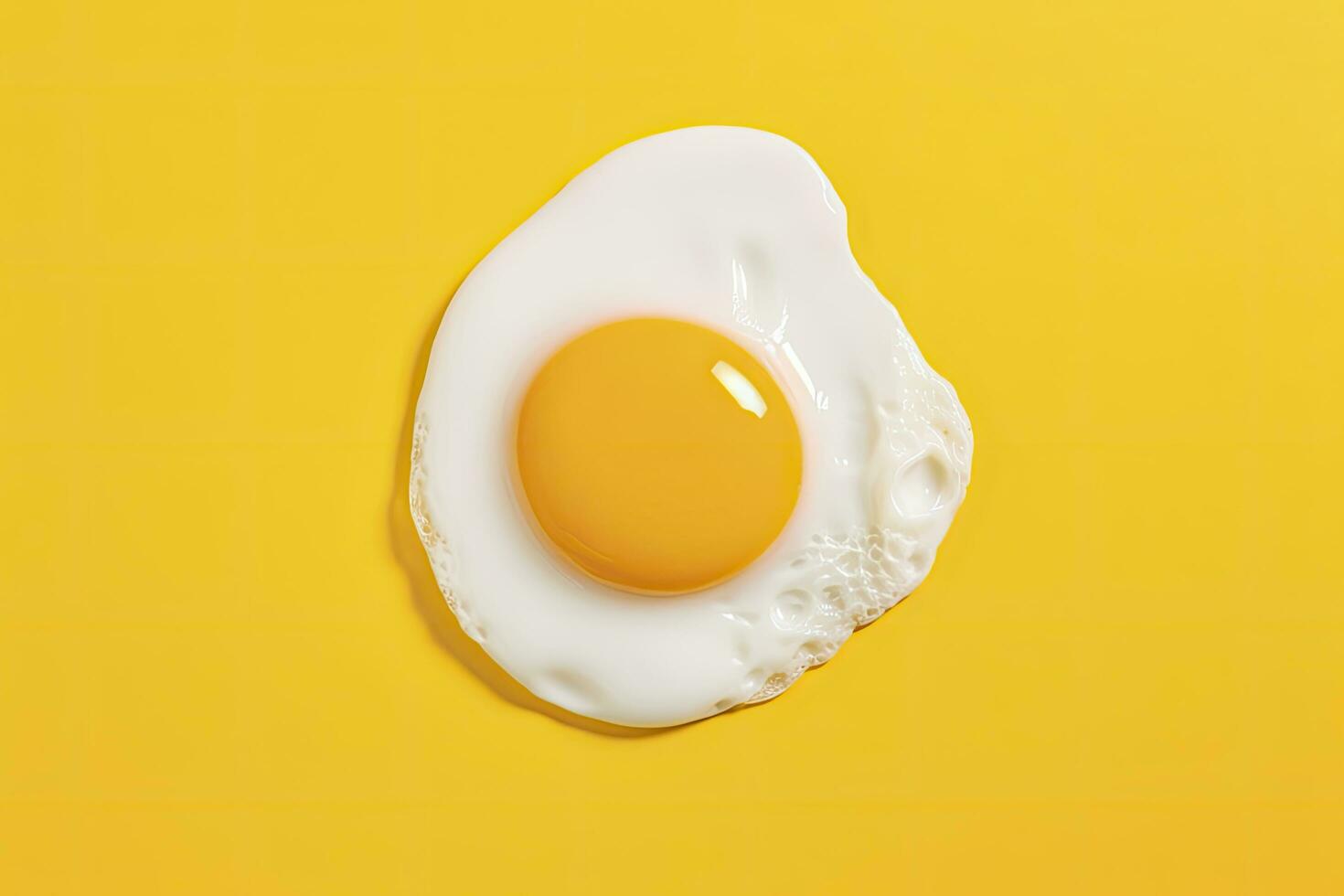 AI generated Fried egg on a yellow background. AI Generated photo