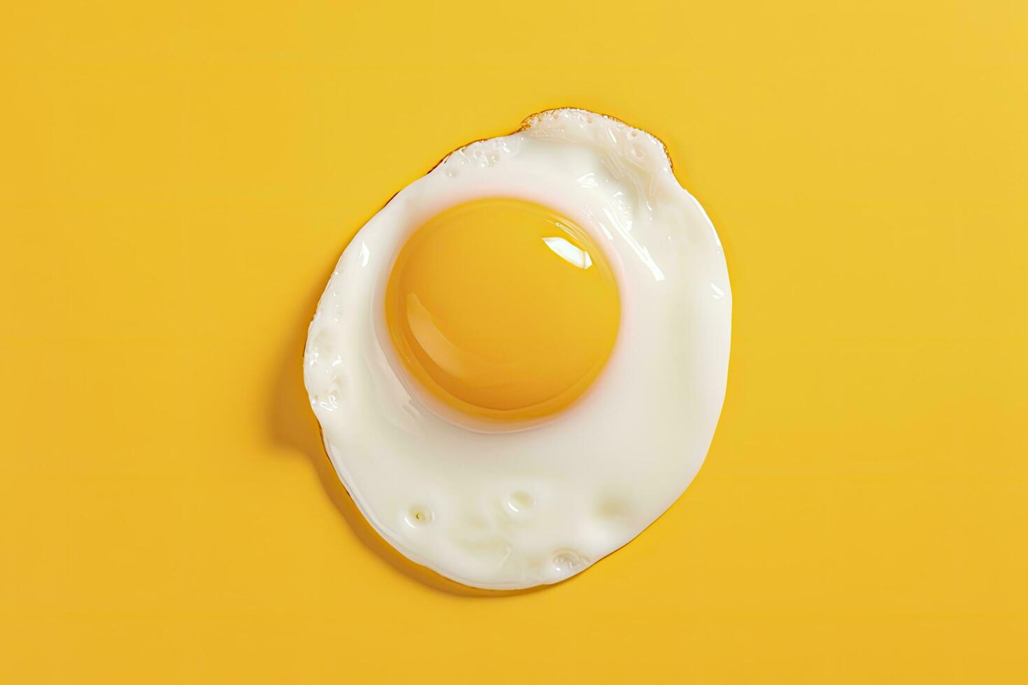 AI generated Fried egg on a yellow background. AI Generated photo