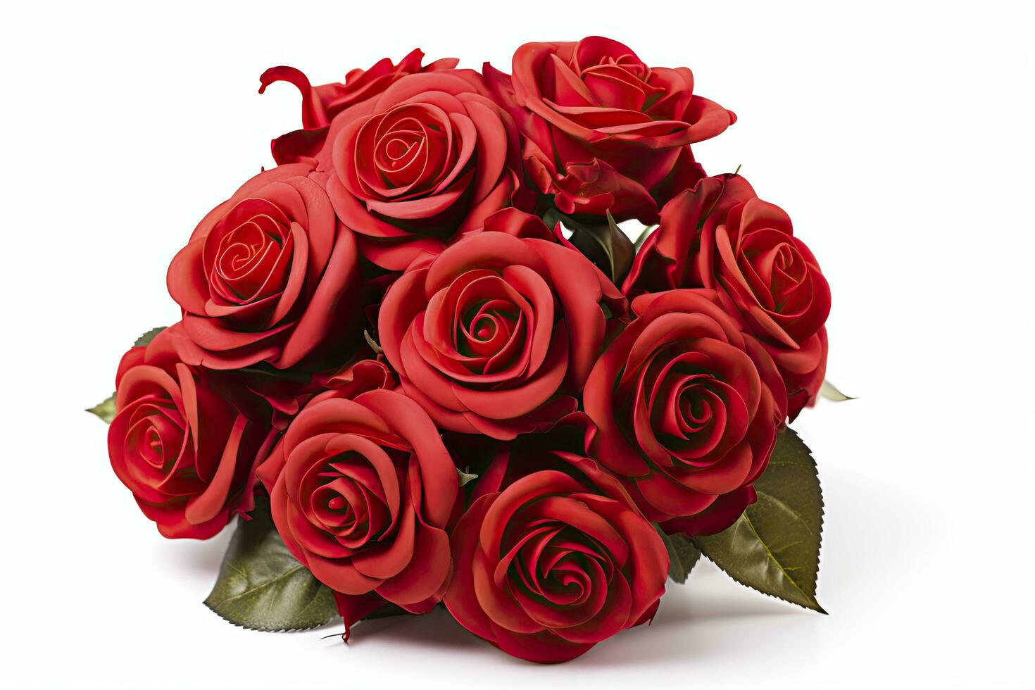 AI generated Red rose bouquet isolated on white background. AI Generated photo