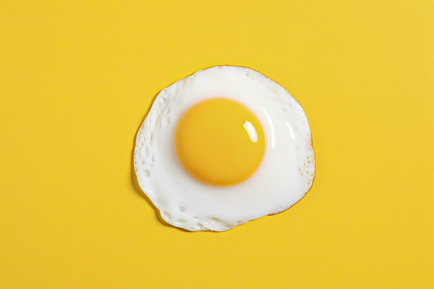 AI generated Fried egg on a yellow background. AI Generated photo