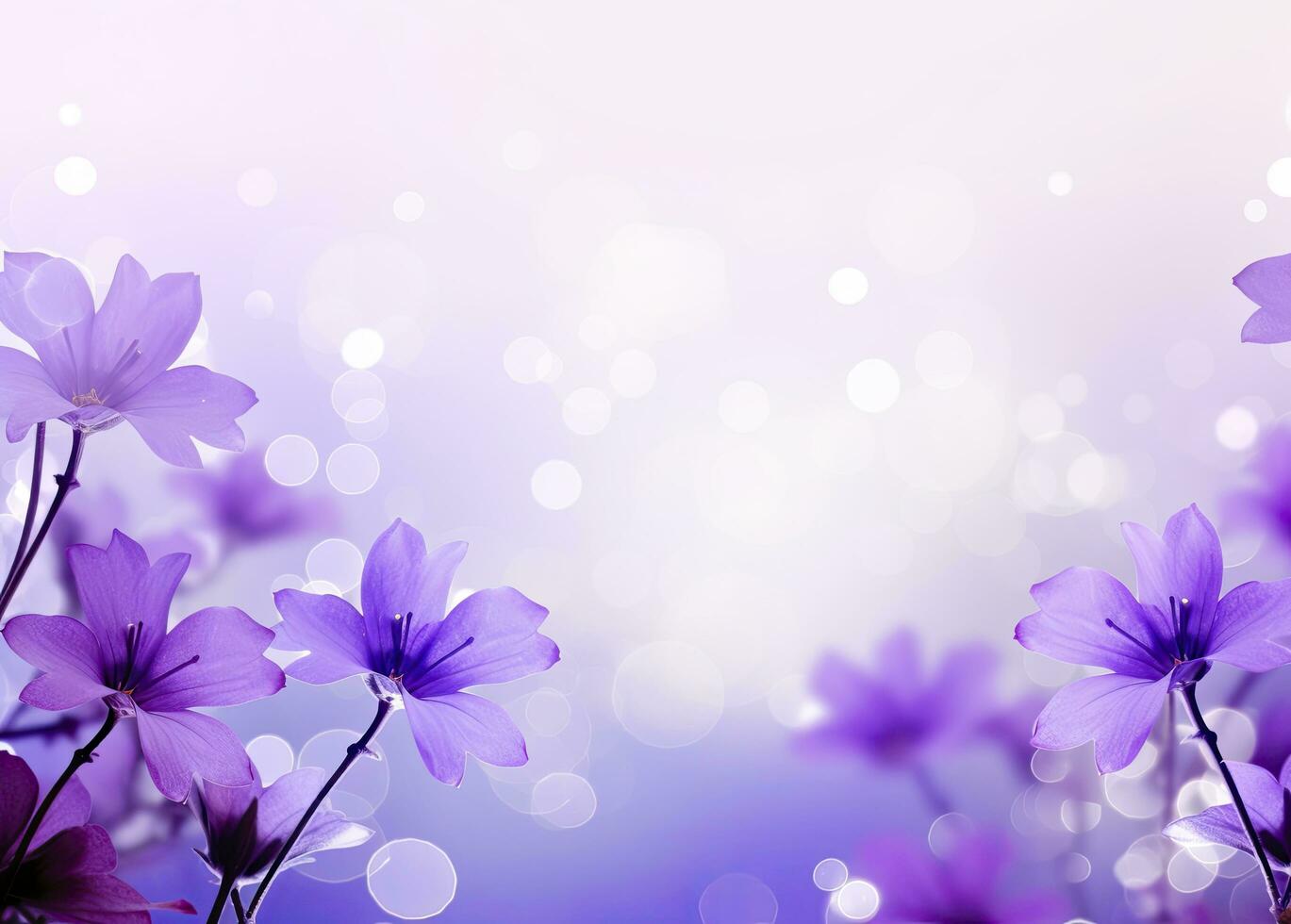 AI generated Abstract purple flowers spring background photo