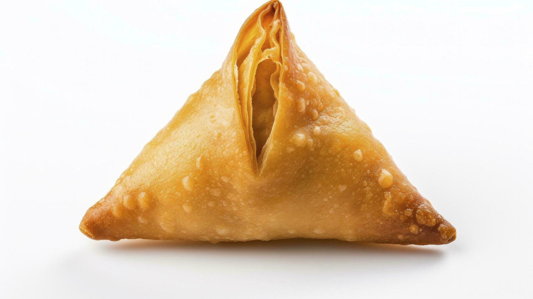 ai generado sabroso samosa aislado en blanco antecedentes. ai generado. foto