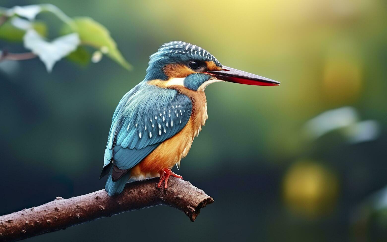 AI generated The common kingfisher wetlands bird colored feathers from different birds. Generative AI photo