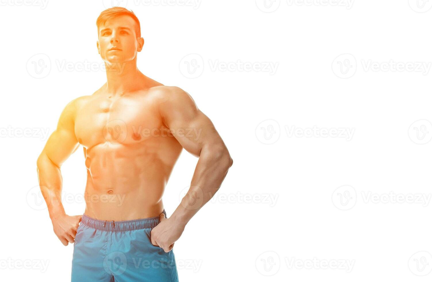 Image of muscle man posing in studio photo