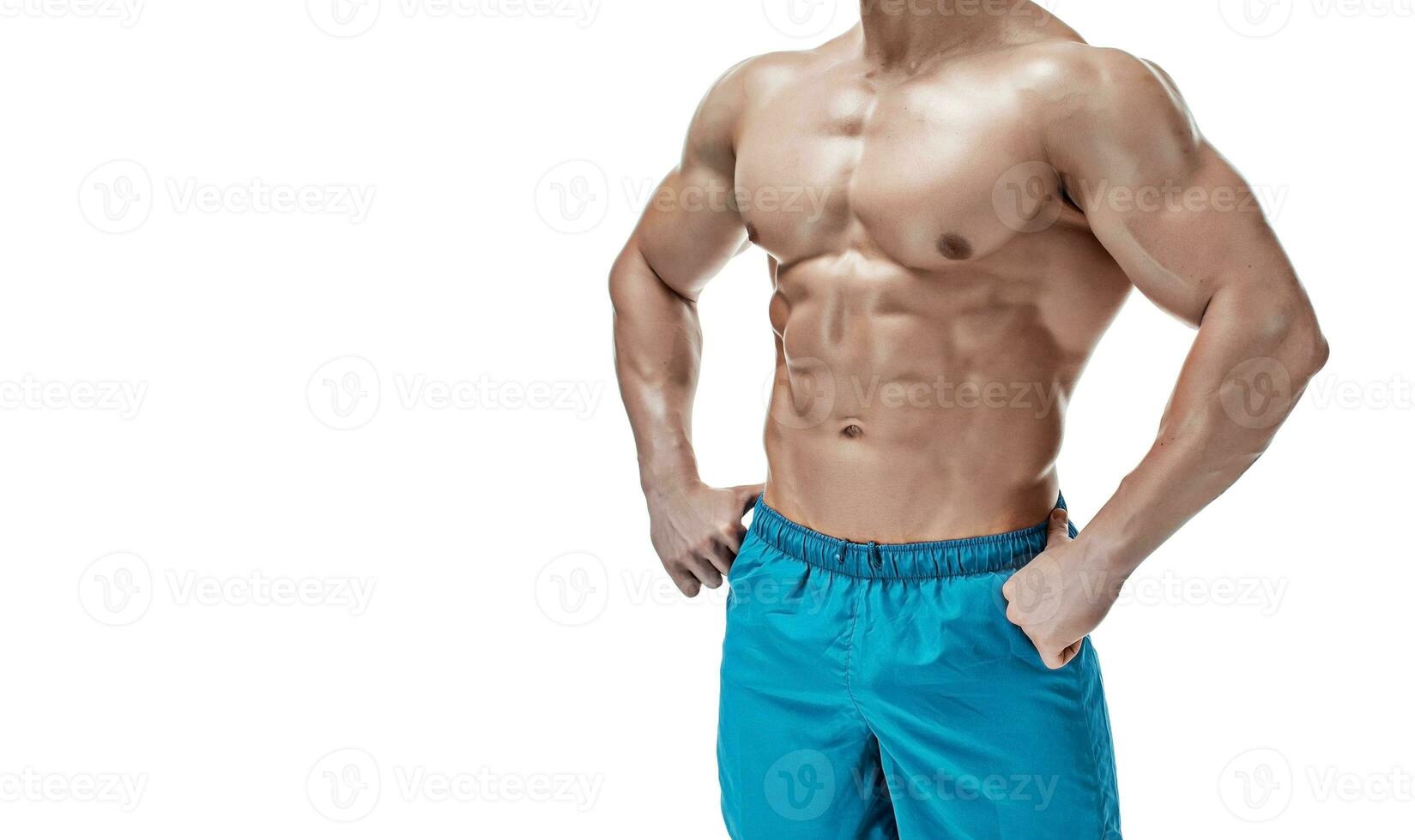 Image of muscle man posing in studio photo