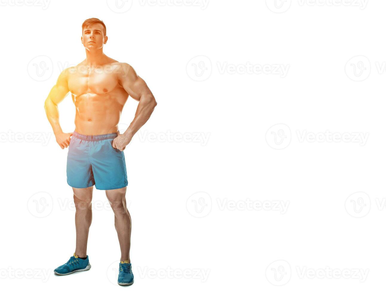 Image of muscle man posing in studio photo