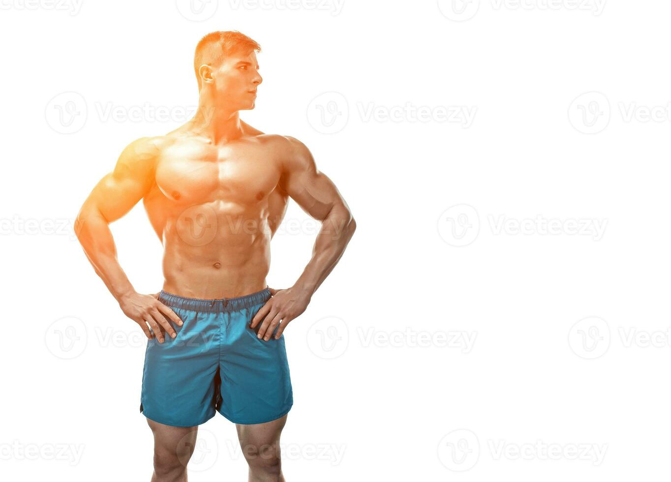 Image of muscle man posing in studio photo