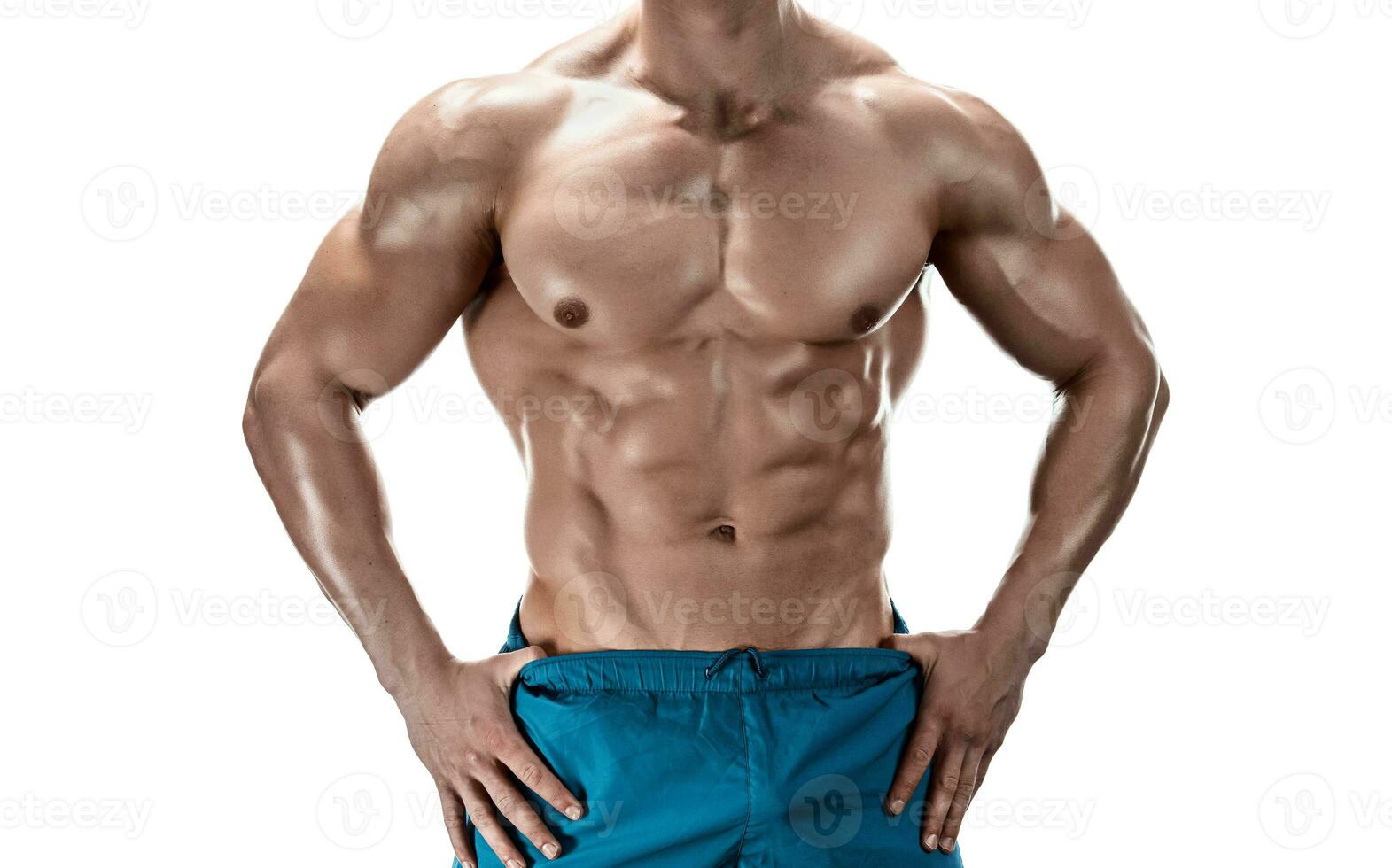 Image of muscle man posing in studio photo