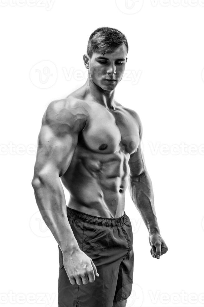 Image of muscle man posing in studio photo
