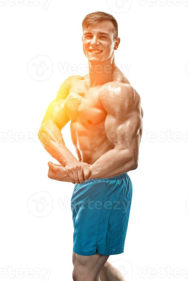 Image of muscle man posing in studio photo