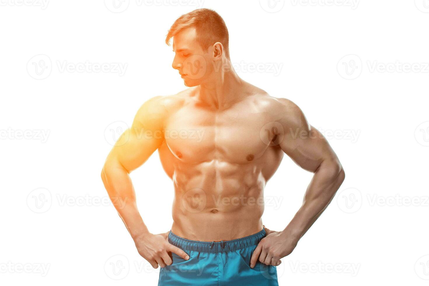 Image of muscle man posing in studio photo