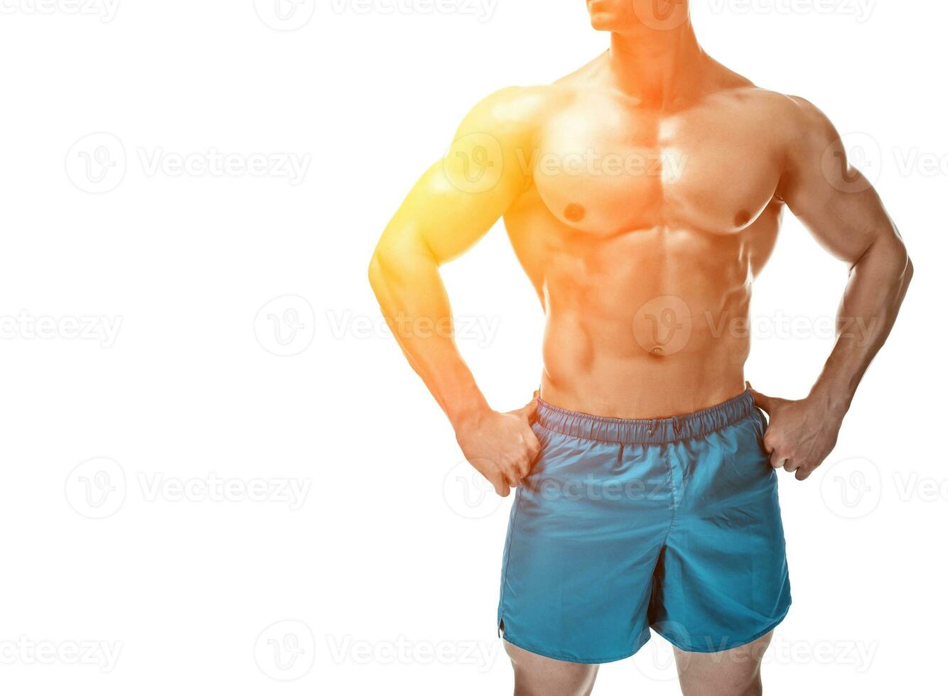 Image of muscle man posing in studio photo