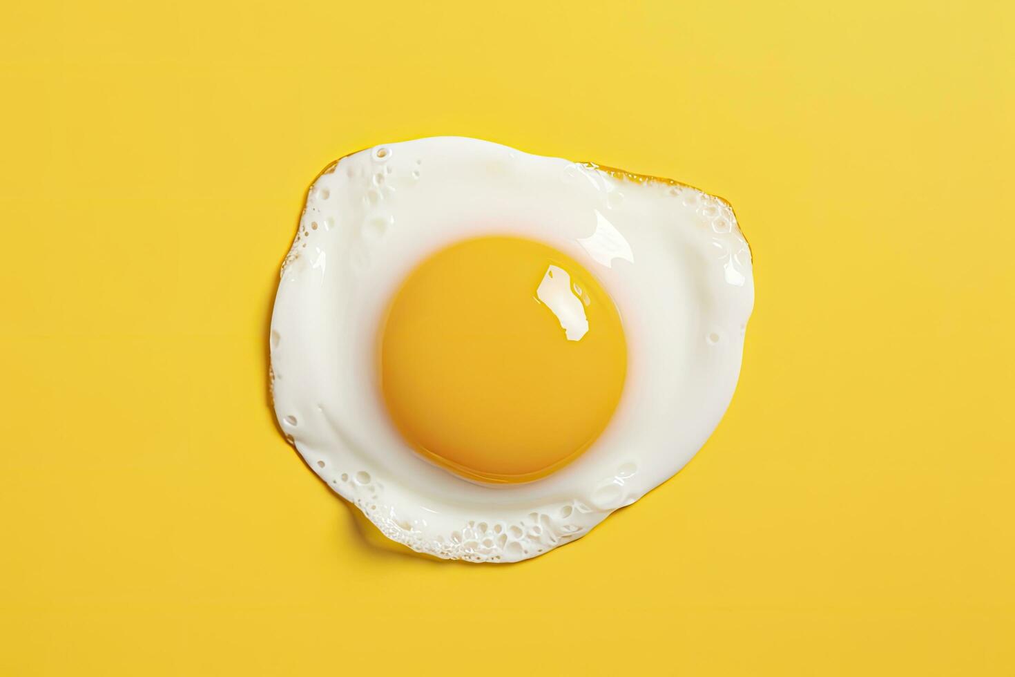 AI generated Fried egg on a yellow background. AI Generated photo