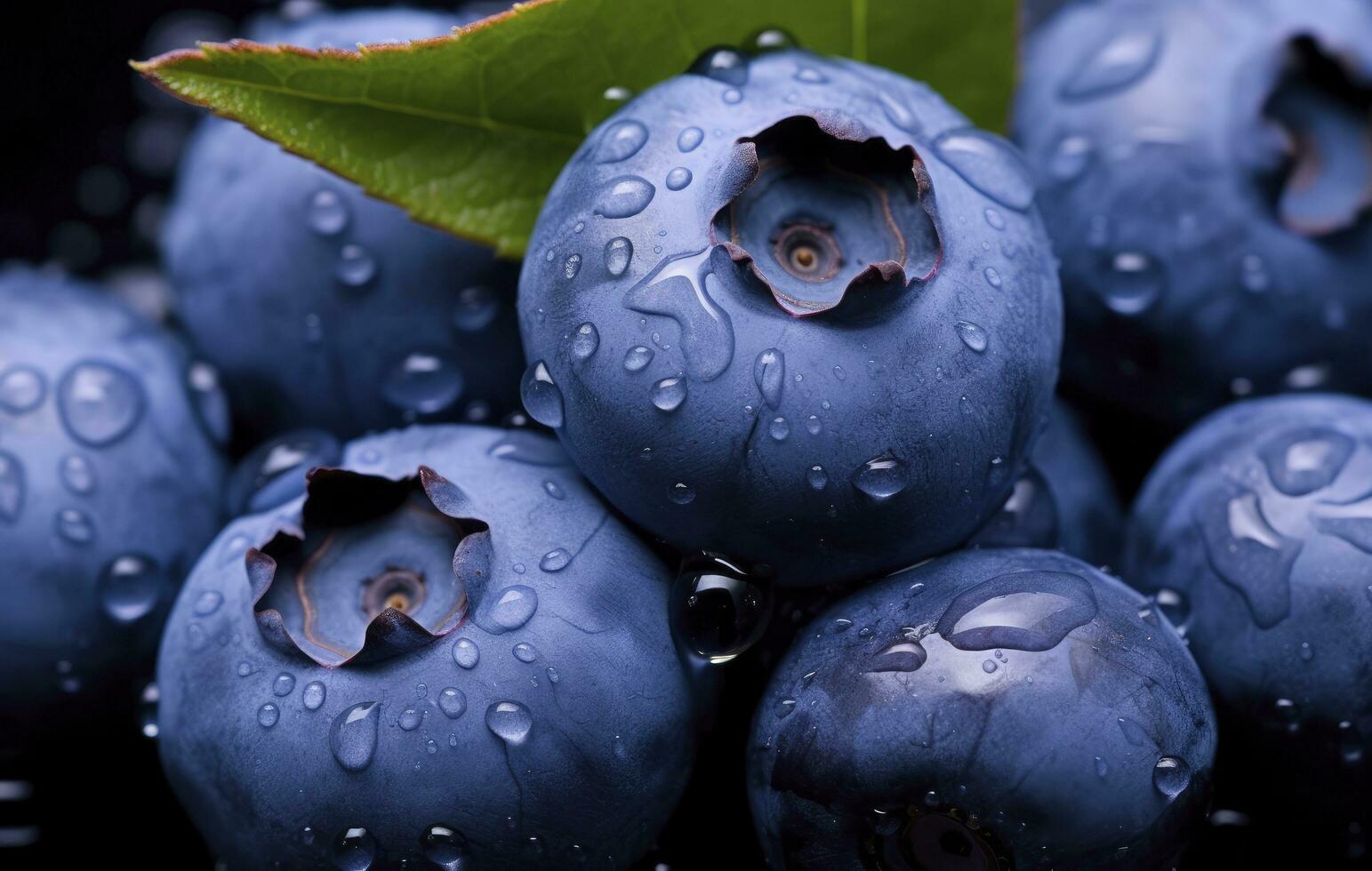 AI generated Wet Blueberry fruit. AI Generated photo