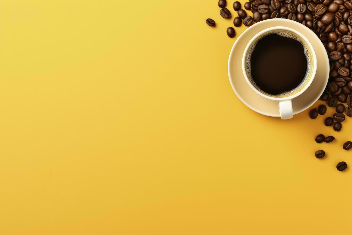AI generated Good morning hot coffee. AI Generated photo