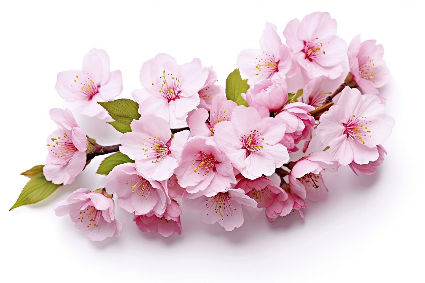 AI generated Sakura flowers isolated on white background. AI Generated photo