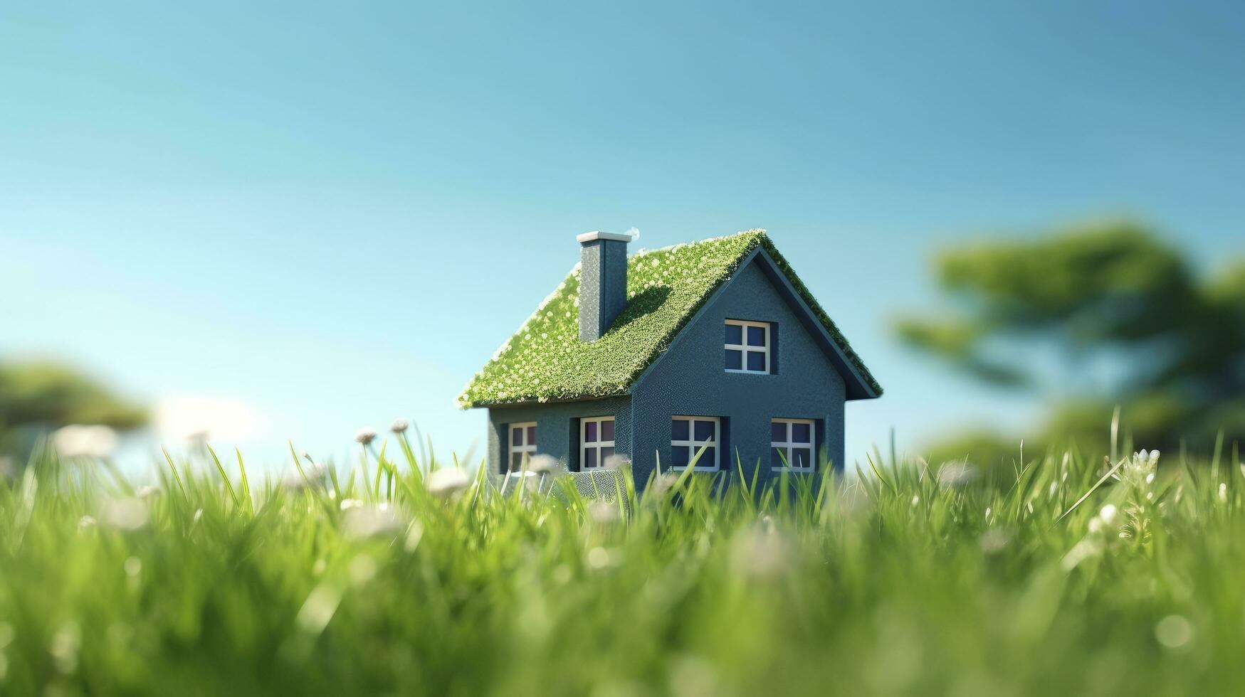 AI generated Green and environmentally friendly housing concept. AI Generated photo