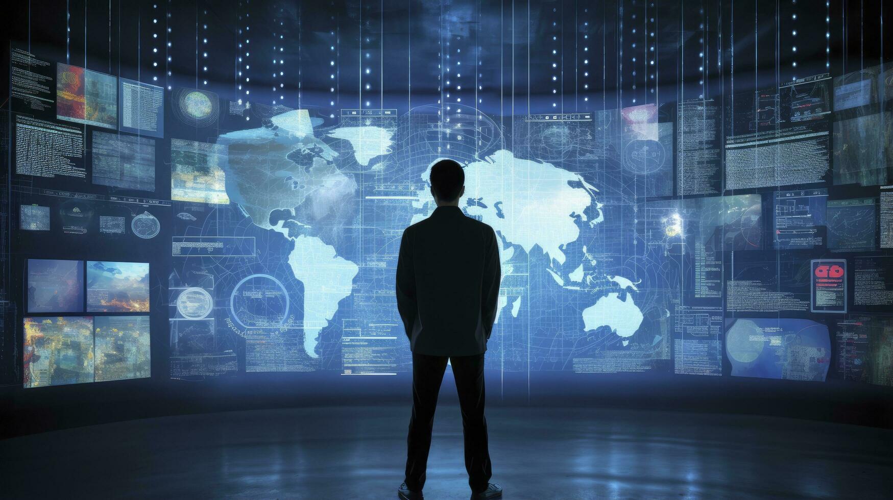 AI generated Guardian of the Digital World. Confronting Cyber Threats. AI Generated photo