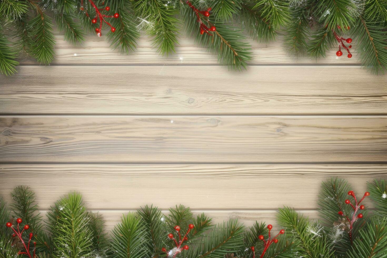 AI generated Christmas and New Year wooden background. AI Generated photo