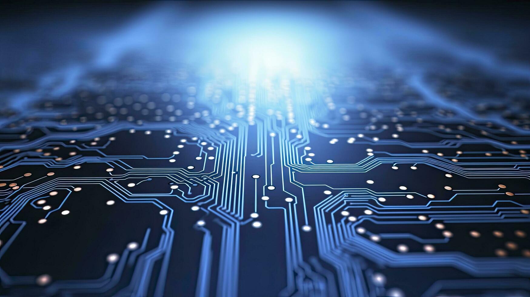 AI generated Circuit Board Background. Computer, Data, Technology, Artificial Intelligence. AI Generated photo