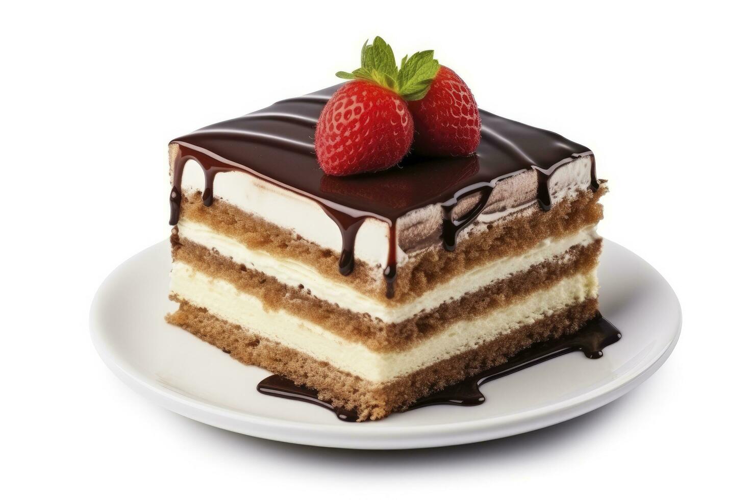 AI generated Cake isolated on white background. AI Generated photo