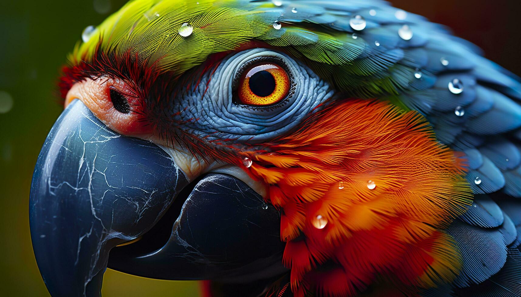 AI generated Tropical macaw perched, vibrant feathers in focus. Generative AI photo