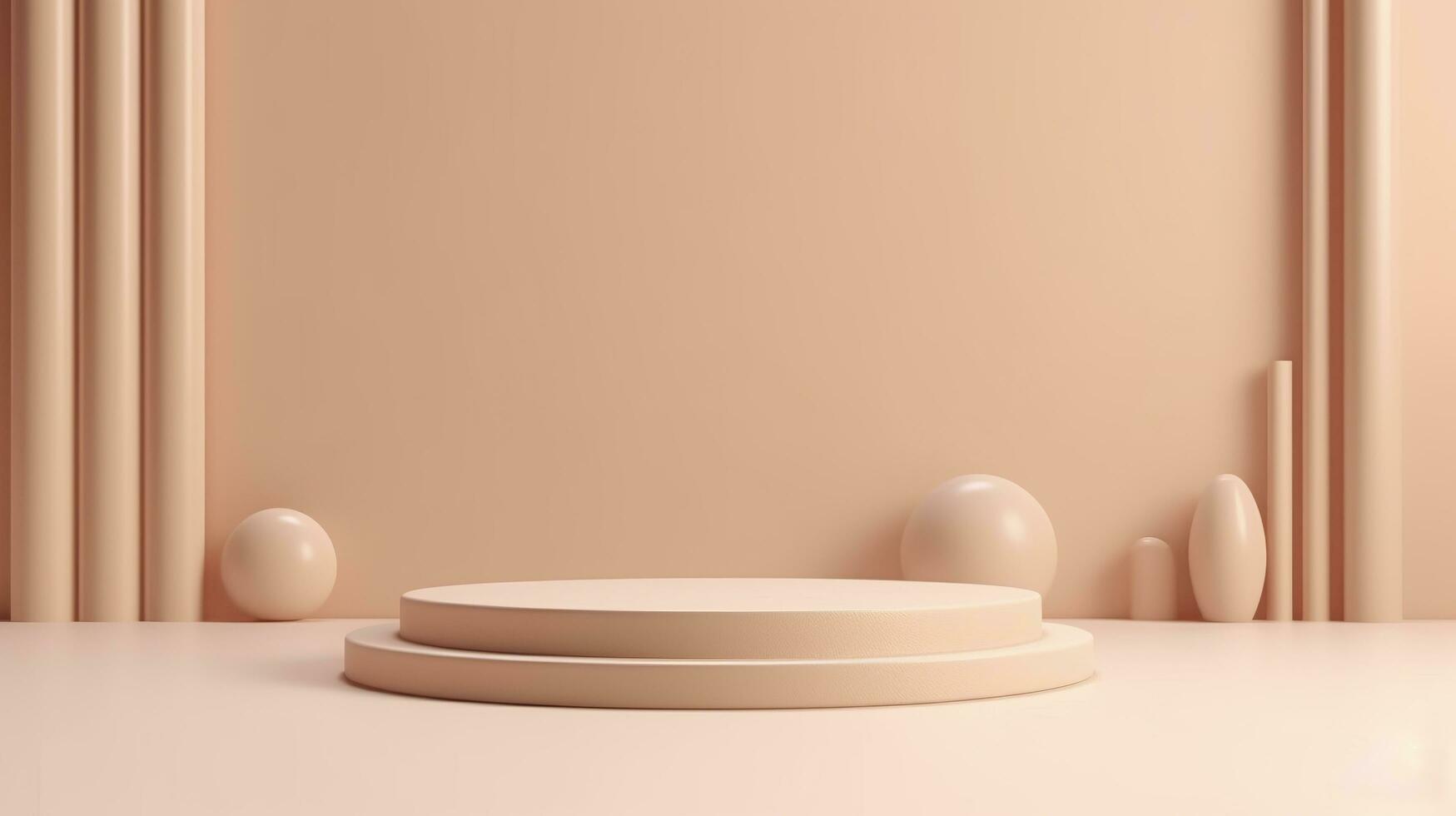 AI generated Podium with a parametric background. Stage showcase on pedestal display, 3d rendering. AI Generative photo
