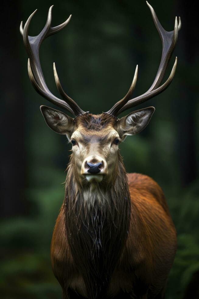 AI generated Close up of red deer stag. AI Generated photo