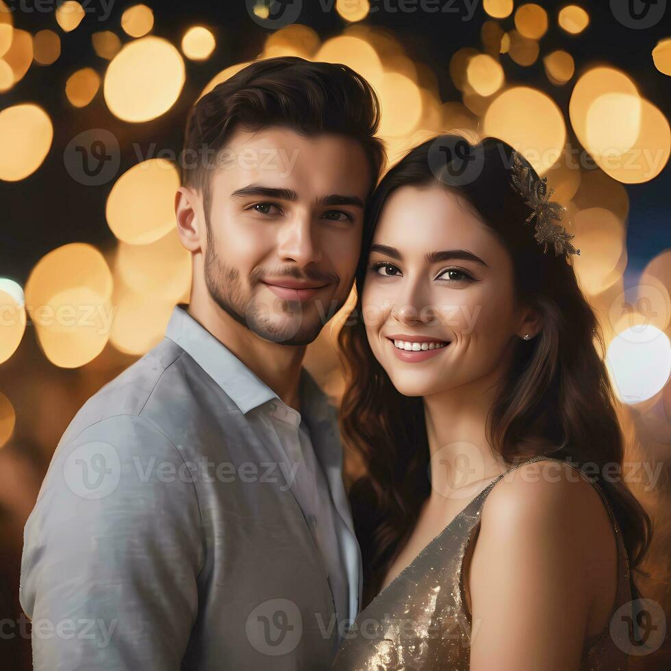 ai generado joven Pareja gasto hora juntos foto