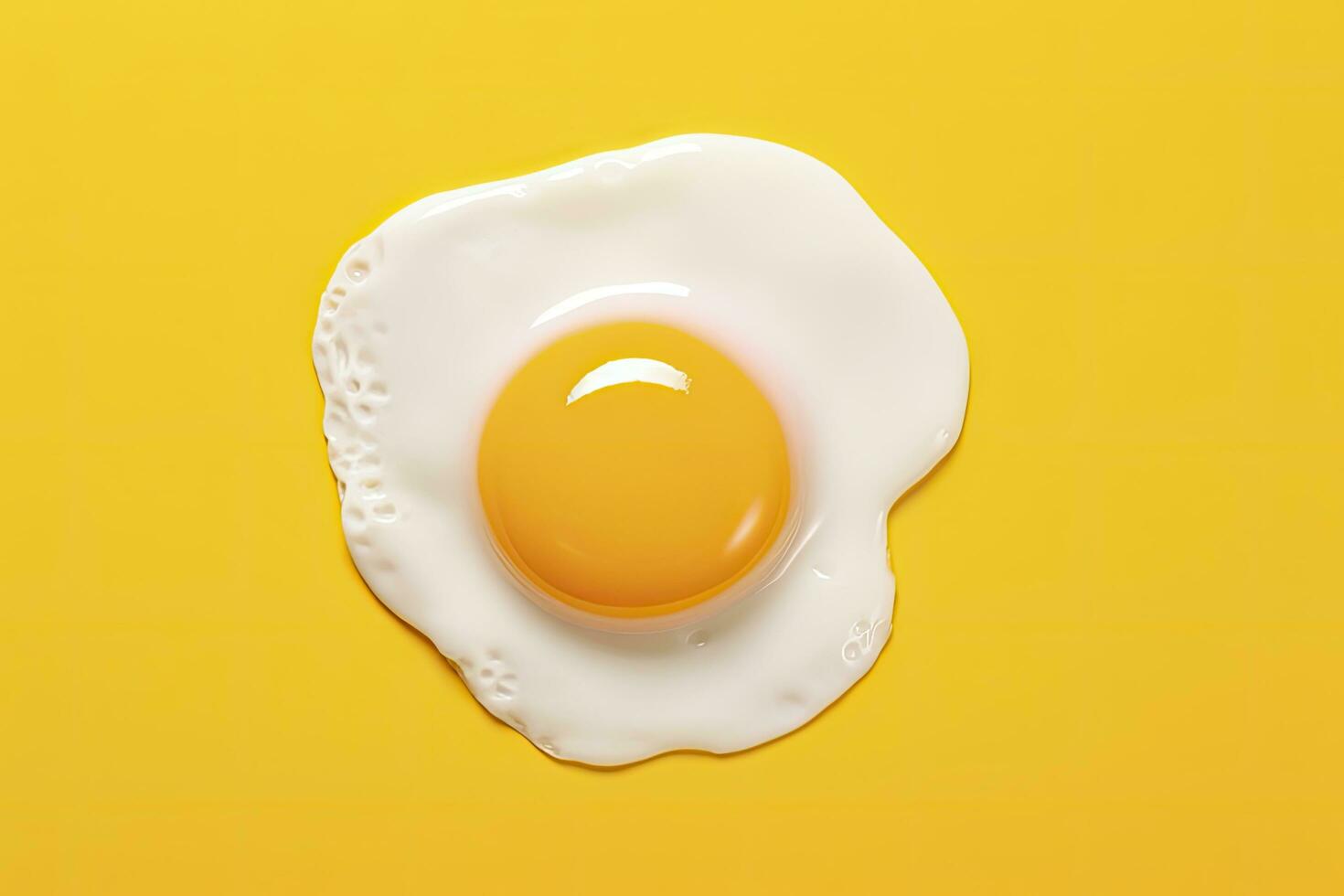 AI generated Fried egg on a yellow background. AI Generated photo