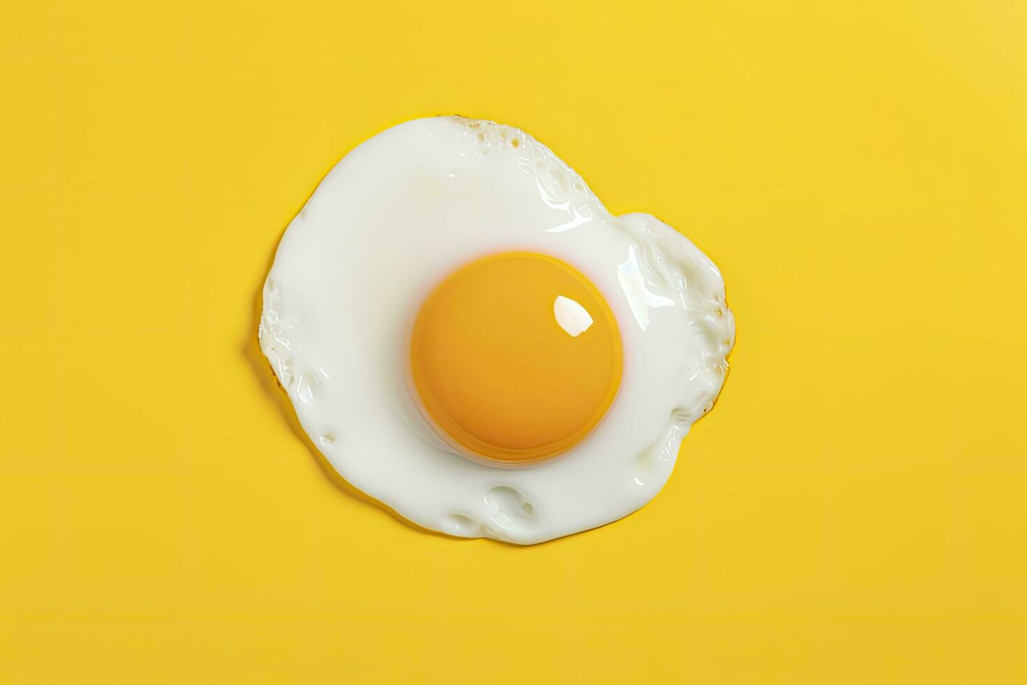 AI generated Fried egg on a yellow background. AI Generated photo