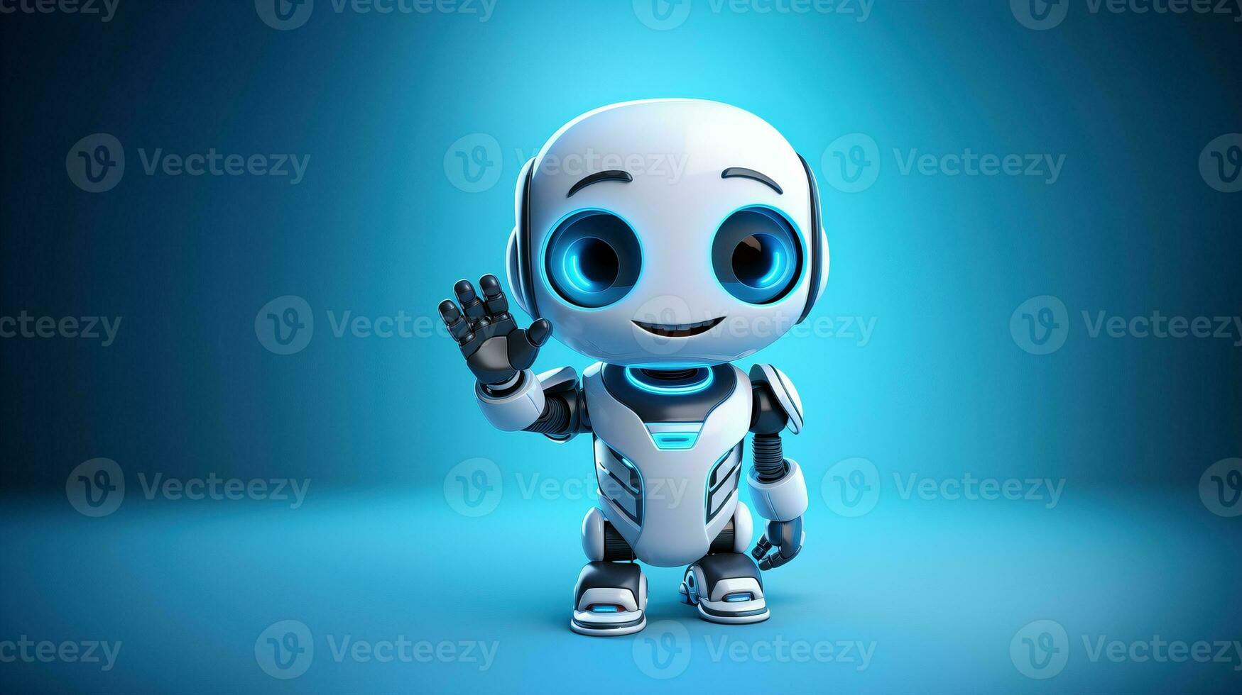 AI generated Cute robot joking funny ai generated character 3d image photo