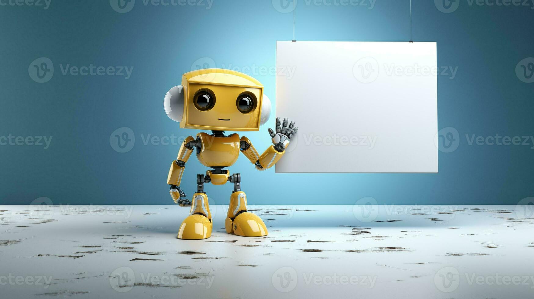 AI generated Cute robot joking funny ai generated character 3d image photo