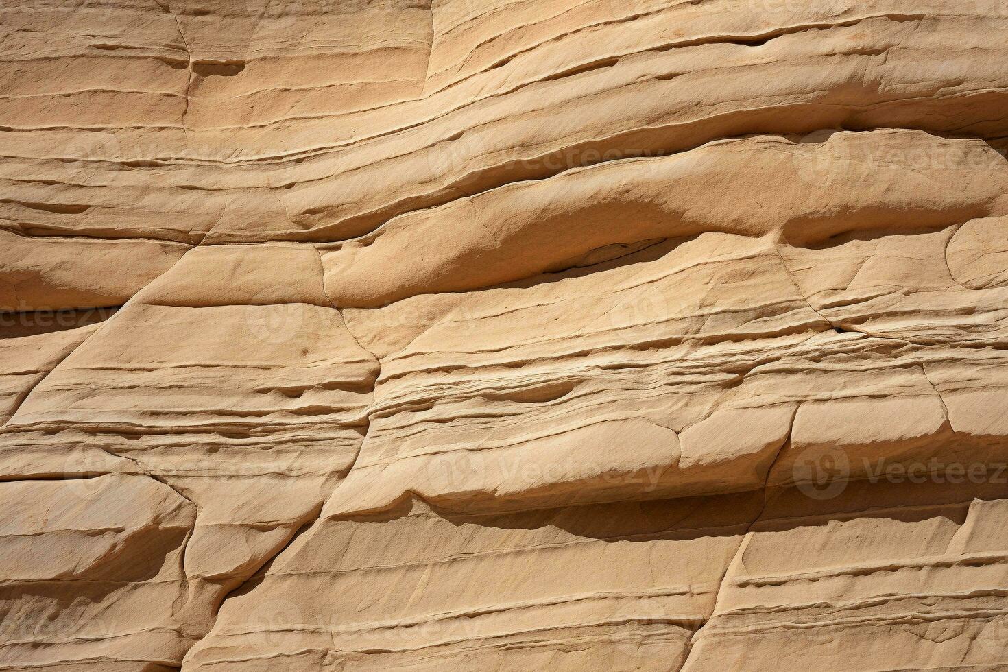 AI generated Rugged desert sandstone texture with rugged grooves. Texture, background, pattern photo